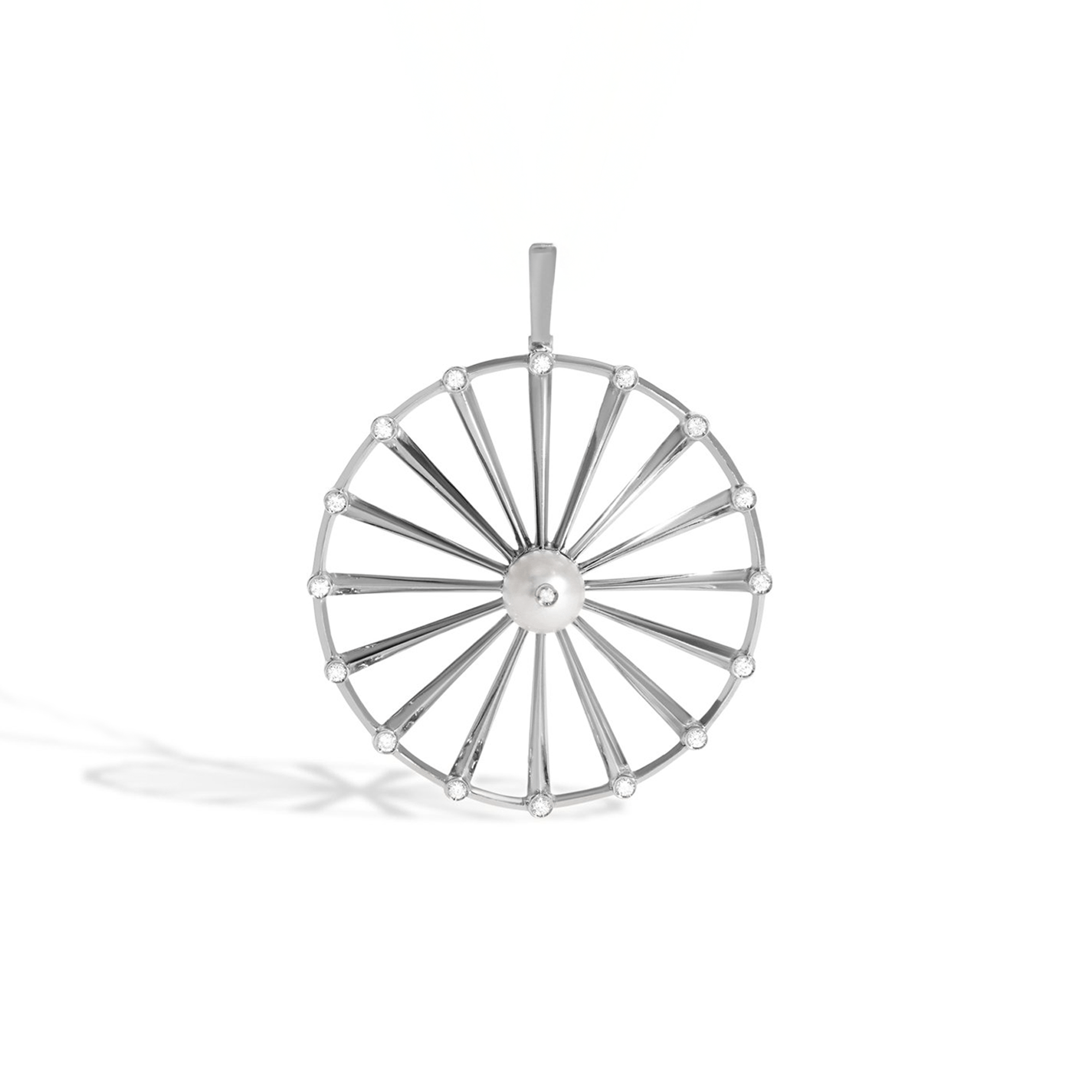 PINGENTE SHINE | OURO BRANCO 18K COM PÉROLA E DIAMANTES - Jack Vartanian - 