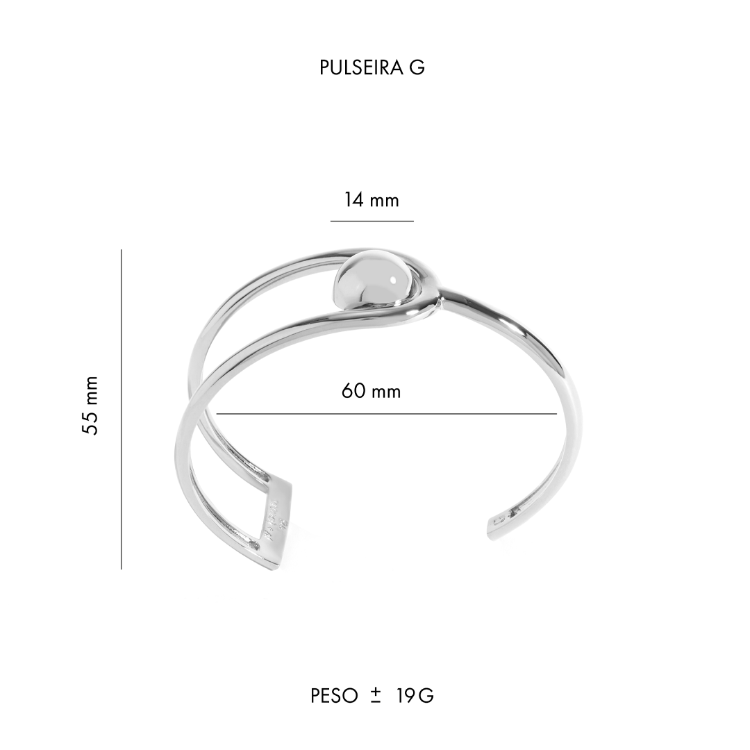 PULSEIRA ESFERA JV LOLITTA | PRATA COM RÓDIO BRANCO - Jack Vartanian - 